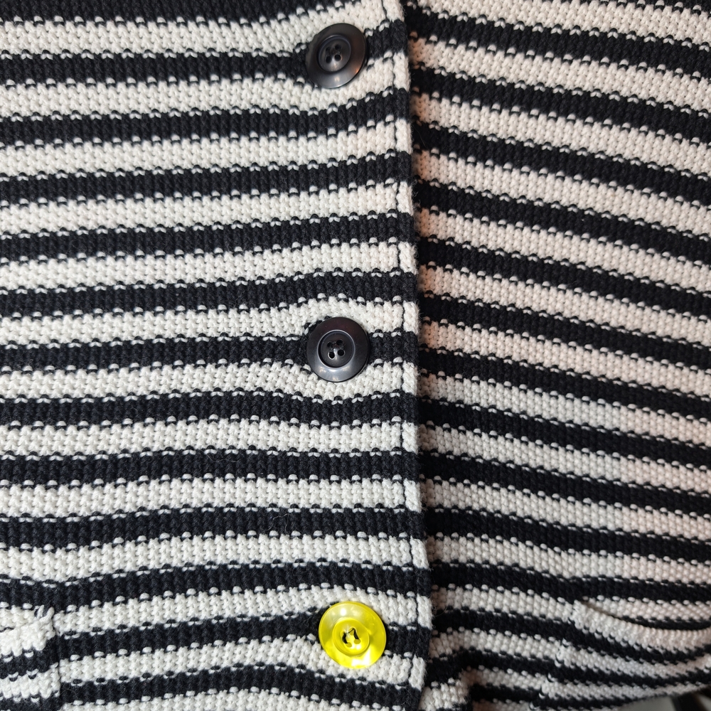 Pre-owned Renuar Black and White Striped Sweater with Yellow Accents - Picture 5 of 8